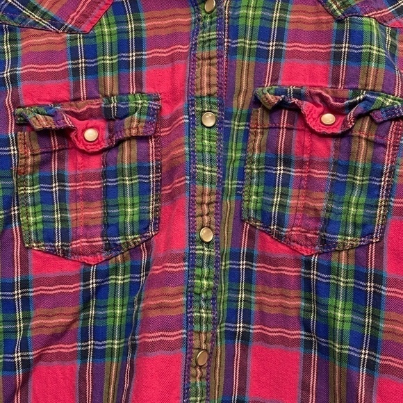 HOLLISTER long sleeve snap closure plaid shirt size M (fits small) - Picture 3 of 8